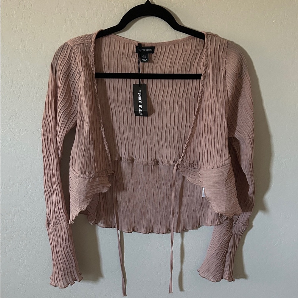 PrettyLittleThing Mauve Textured Blouse